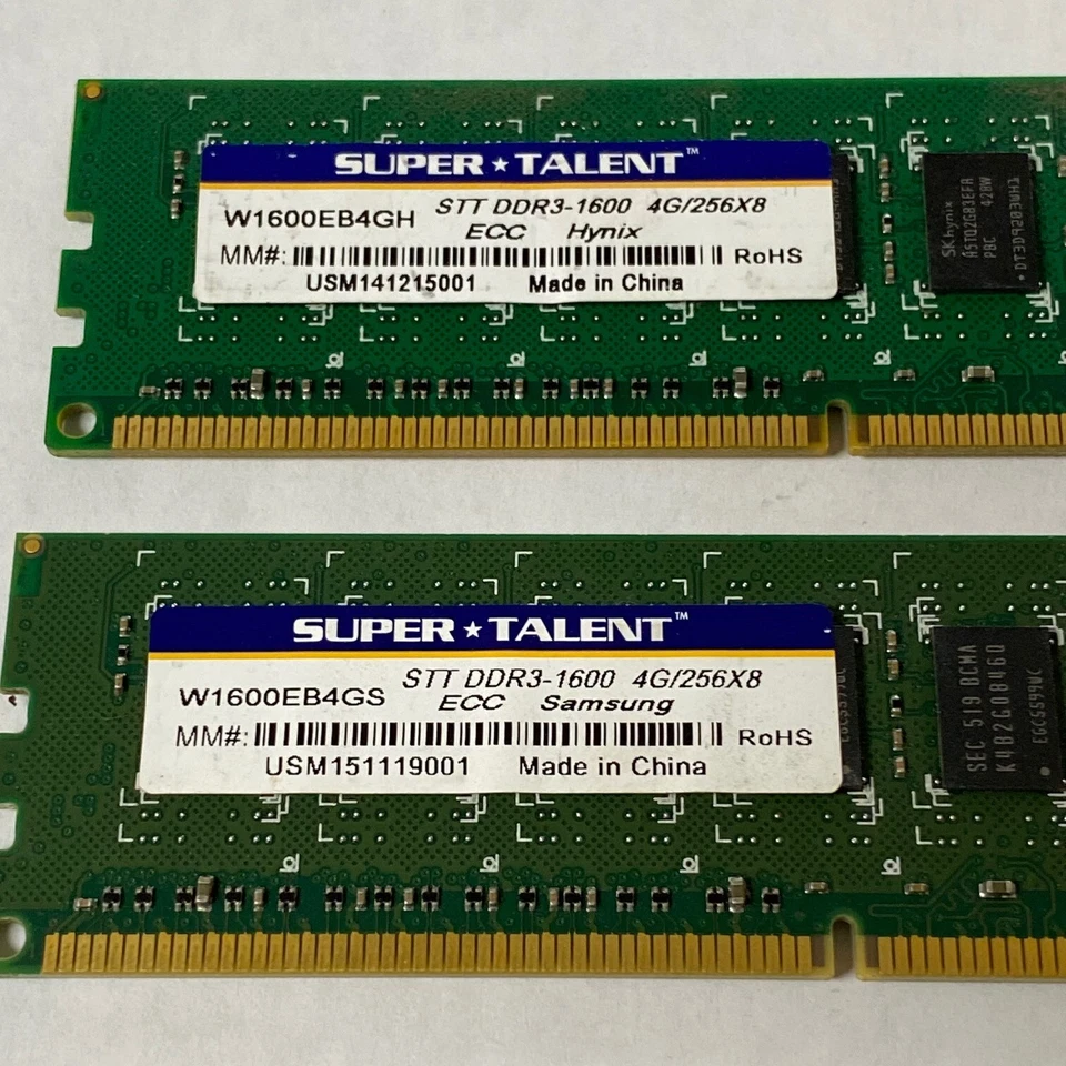 8GB (2 x 4 GB) Memory RAM SUPER TALENT DDR3 1600 PC3-12800 SERV W1600EB4GS(GH) - Image 3 of 3