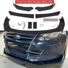 Glossy Black Front Bumper Lip Splitter /Spoiler For Ford Focus MK3 MK4