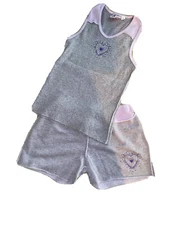 C.C.by Sami Girls Boutique Tank Size 5 Shorts Size 4 Super Soft Purple Hearts