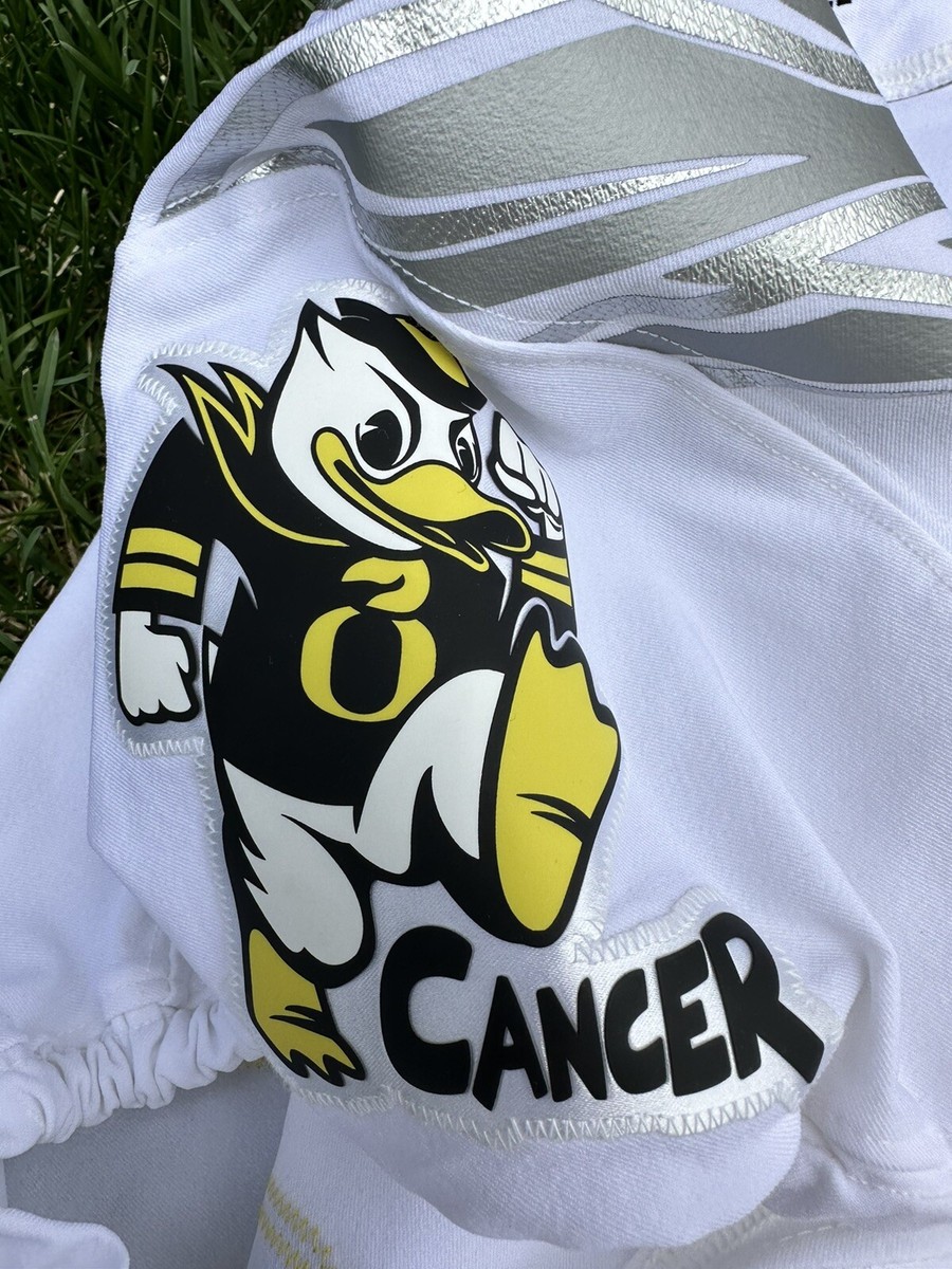 Oregon Ducks Nike Game Used Worn STOMP OUT CANCER football Jersey