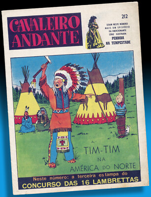 ALTES TIM & STRUPPI TIM IN AMERIKA COVER JOURNAL TINTIN 1956 HERGÉ KUIFJE