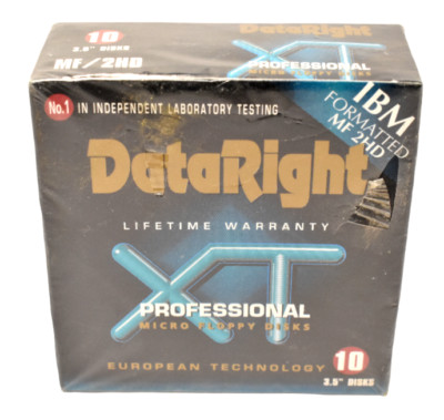 10 Floppy Disks DataRight XT Professional Micro 3,5'' IBM Formatted MF 2 HD