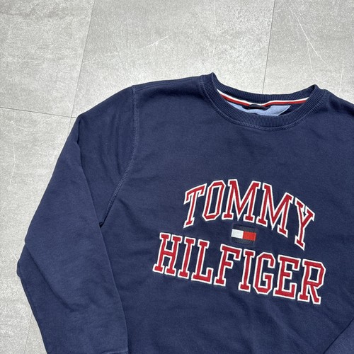 Tommy Hilfiger Sweater boys Large pullover blue crewneck preppy USA embroidered - Picture 5 of 10