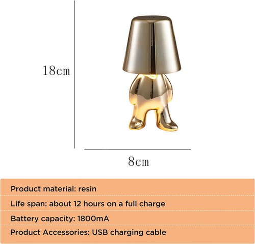 Thinker Statue LED Rechargeable Bedside Table Lamp Dimmable Touch Night Light AU - Picture 19 of 28