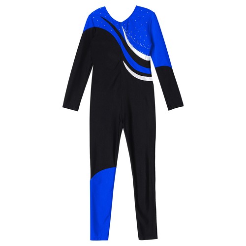 Kids Girls Dancewear Rhinestone Decorated Dance Leotard Shiny Dance Jumpsuit - Picture 30 of 42