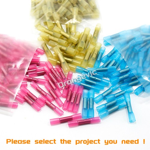 500PCS Insulated Heat Shrink Butt Crimp Terminals Kit Wire Connectors Waterproof - Picture 2 of 34