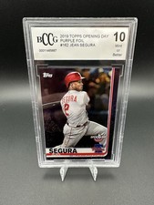 BECKETT BCCG MINT 10  2019 Topps Opening Day  ** PURPLE FOIL** #162 Jean Segura