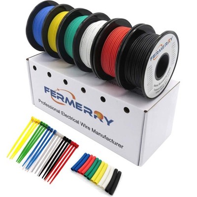 28 AWG Silikondraht Kabelset verzinnte Kupferlitze 25ft flexibel Kabelbündel