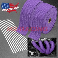 2 Roll X 2 50ft Purple Exhaust Thermal Wrap Manifold Header Isolation Heat Tape