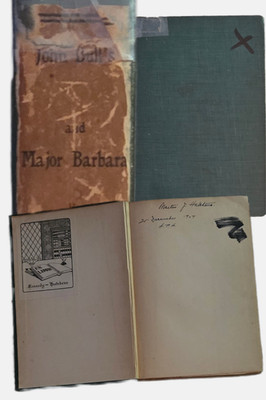 1907 Shaw 1st Ed John Bulls + Major Barbara - Martin J Hutchens Bookplate Signed