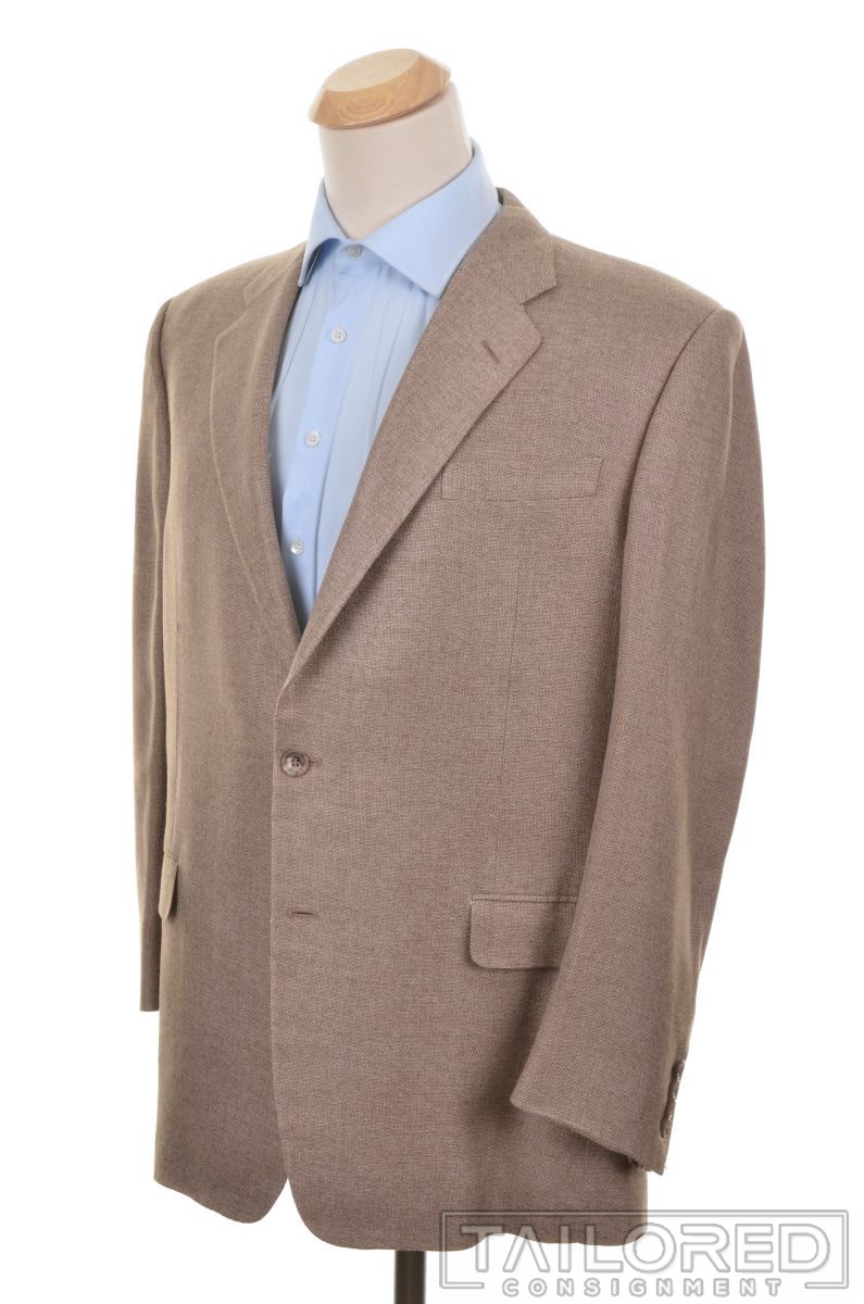 HICKEY FREEMAN Solid Beige Brown Wool Blazer Spor… - image 1