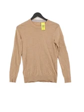 Hobbs Women's Top S Brown 100% Wool Long Sleeve Round Neck Basic