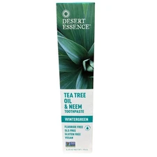 Desert Essence Tea Tree Oil & Neem Toothpaste - Wintergreen 6.25 oz Paste