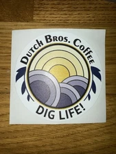 DUTCH Bros STICKER Old STYLE Stock DIG Life SUNSET Ocean SUPER RARE Coffee