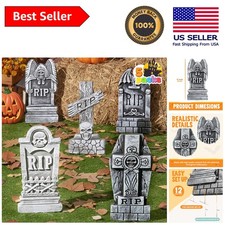 5-Pack 17  Graveyard Foam Tombstones with 12 Stakes   Perfect for Halloween