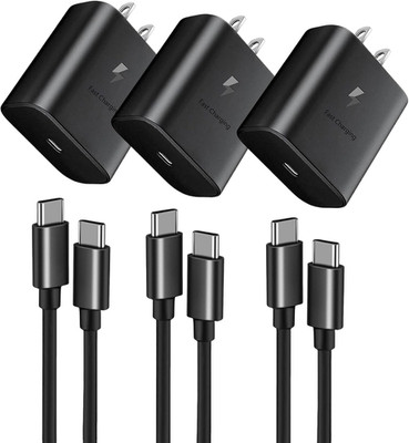 3 Pack 45W USB C Fast Charger f/ Samsung Galaxy S25 S24 S23 S22 S21 Ultra & Plus
