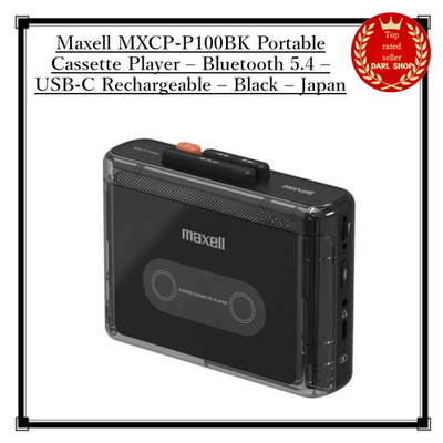 Maxell MXCP-P100BK Portable Cassette Player – Bluetooth 5.4 – USB