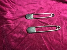 Large Vintage Safety Pins Kilt, Horse Blanket, or 50's Skirt Pins Set of 2