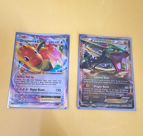 Pokemon TCG XY Evolutions Dragonite-EX 72/108 & Rayquaza 85/108 Holo