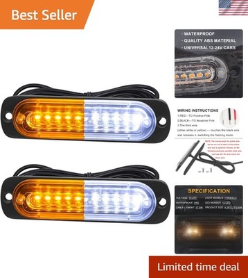 Emergency Strobe Lights, Universal Surface Mount Amber/White Emergency Warnin...