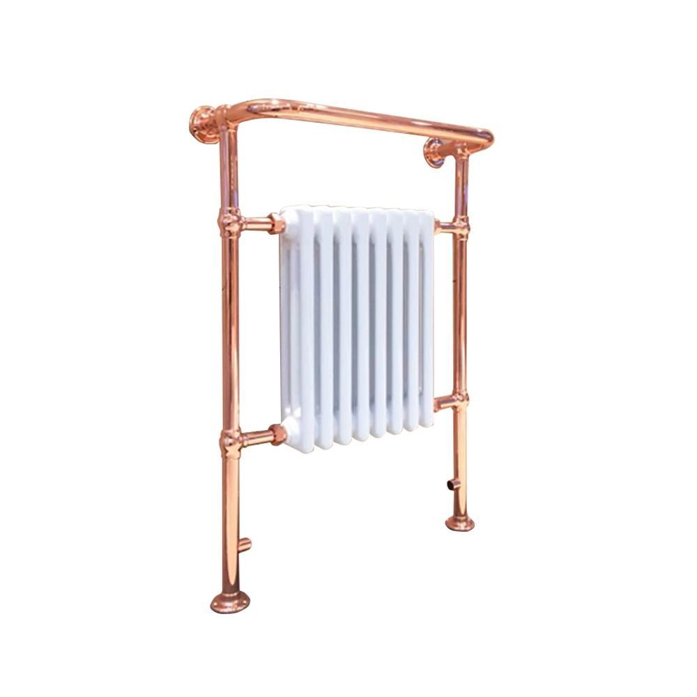 673mm x 963mm ""Eleanor"" Traditional Copper Heated Towel Rail Radiator 3410 BTUs