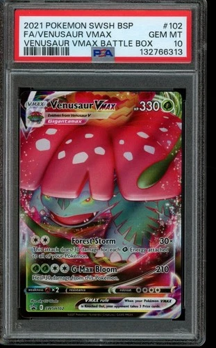 PSA 10 GEM MINT Pokemon Venusaur VMAX Black Star Promo Full Art SWSH102