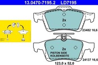 Bremsbelagsatz Scheibenbremse Hinten Ate 13.0470 7195.2 FüR Volvo