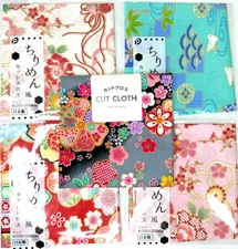 Lot of 5 Japanese cotton fabric Patchwork Flower Made in Japan New Cute Cool #3