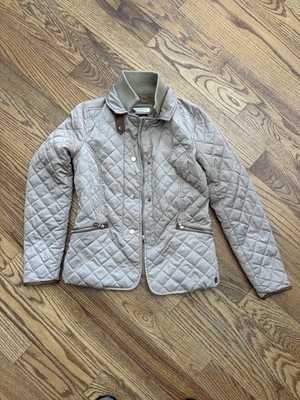 Massimo Dutti Womens Beige Quilted Texture Jacket Coat Size Small EUC