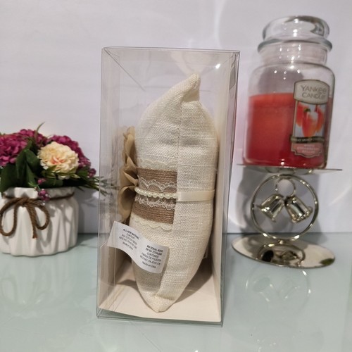 Charming Ivory Ring Pillow 7" Elegant Lace & Burlap Design/ Pearl Wedding Decor - Picture 6 of 6