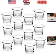 Tealight Candle Holder Set of 12- Clear Glass Votive Candle Holders Bulk for ...