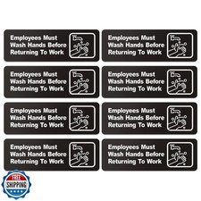 Faittoo Employees Must Wash Hands Before Returning to Work Sign, 8 Pack 9 x