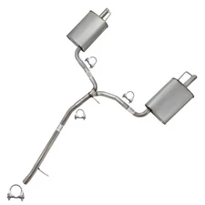 Stainless Steel Rear Y Pipe w/ Pair of Mufflers Exhaust Kit fits:13-19 Flex 3.5L