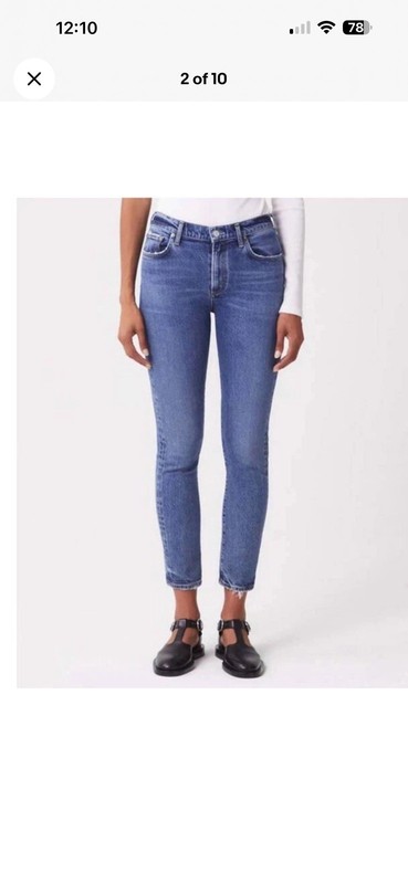 AGOLDE Toni Mid Rise Slim Fit Straight Leg Stretch Distressed  Jeans Women's 28