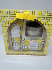 Beekman 1802 Sunshine Lemon Boxed 3pc Gift Set Soap Hand Cream Whip Body Cream