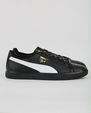 PUMA Clyde Core Foil Men's Sneakers In Black- White- Team Gold Mens 10 NIB