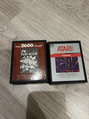 Atari 2600 Spiele Paket   Jr. Pac-Man + Phoenix   2 Module   Ungetestet