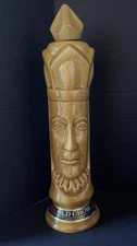 Vintage 1960's Old Crow Harvest Gold Light KING  Chess Piece Decanter MCM Empty