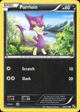 Pokemon Purrloin 66/114 Common Black & White Lightly Played