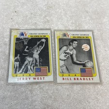 JERRY WEST Bill Bradley VINTAGE Olympic Heroes Basketball Card M&M's 1983
