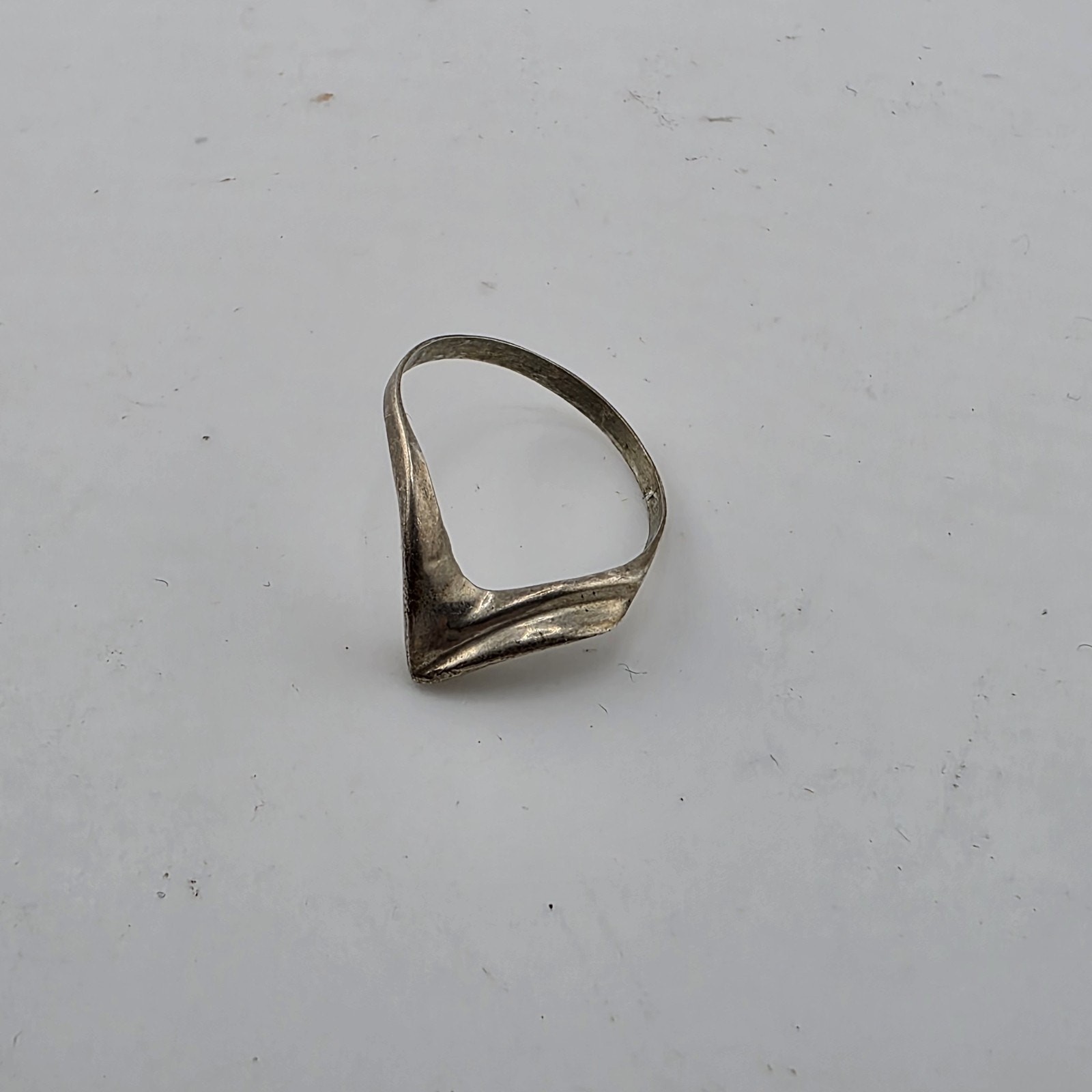 Sterling Silver Ring Solid 925 Chevron Vintage Pa… - image 5