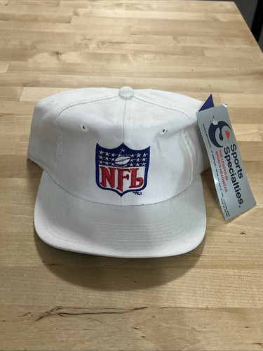 Vintage NFL Shield Plain Logo Sports Specialties White Twill Snapback Hat