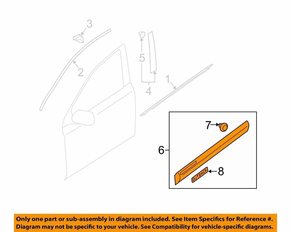 2010-2011 Subaru Outback porta dianteira direita passageiro moldura guarnição fabricante de equipamento original - Imagem 3 de 4