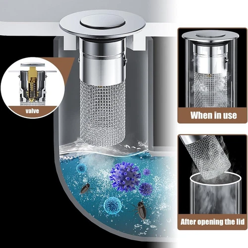 Stainless Steel Floor Drain Filter Bathtub Sink Strainer Pop-up Sink Filter - Picture 5 of 14
