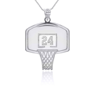 Personalized Engrave Name 925 Sterling Silver Basketball Hoop Pendant  Necklace
