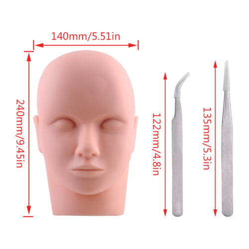 12 teile Wimpernverlängerung Trainings Übungskopf Lashes Extensions Starter Set - Bild 10 von 10