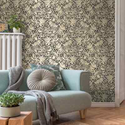 Vliestapete 38831-3 Blätter Metallic Schwarz Gold A.S. Creation (4,20 /1qm)