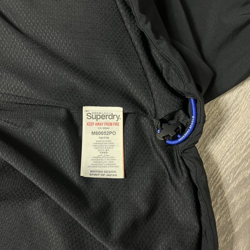 Superdry Sport Active Black Long Sleeve Full Zip Hooded Windbreaker Jacket Men L - Picture 15 of 18