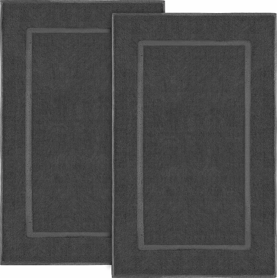 2 Pack Cotton Banded 985 GSM Bath Mat Washable 21x34"  Shower Mat Utopia Towels - Image 2 of 4