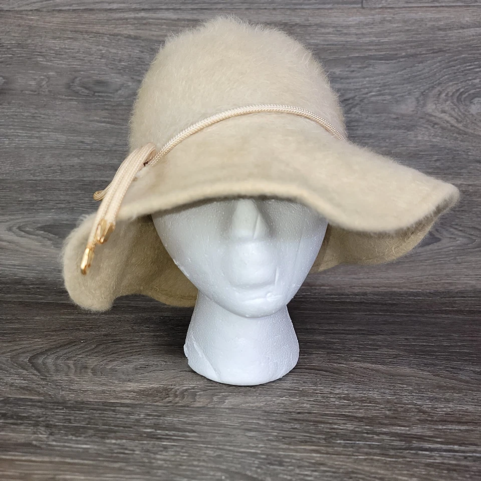 Vintage Cloche Style Fur Hat Marche Exclusive Beige Blonde Off White 22.5 22½ - Image 2 of 4